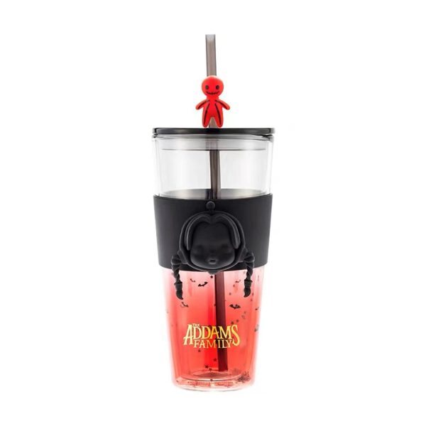 POP MART SKULLPANDA x The Addams Family Series Straw Cup