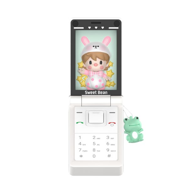 POP MART Sweet Bean Pearl White Flip Phone Figure
