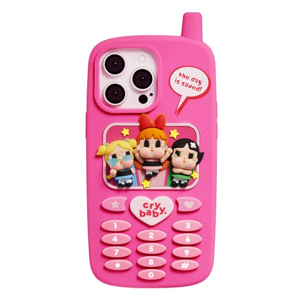 POP MART Crybaby × The Powerpuff Girls Phone Case for iPhone 14/15 Pro Max